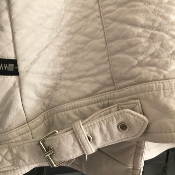 Real White leather jacket Black Rivet - Picture 4 of 5